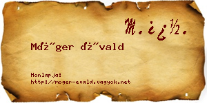 Móger Évald névjegykártya